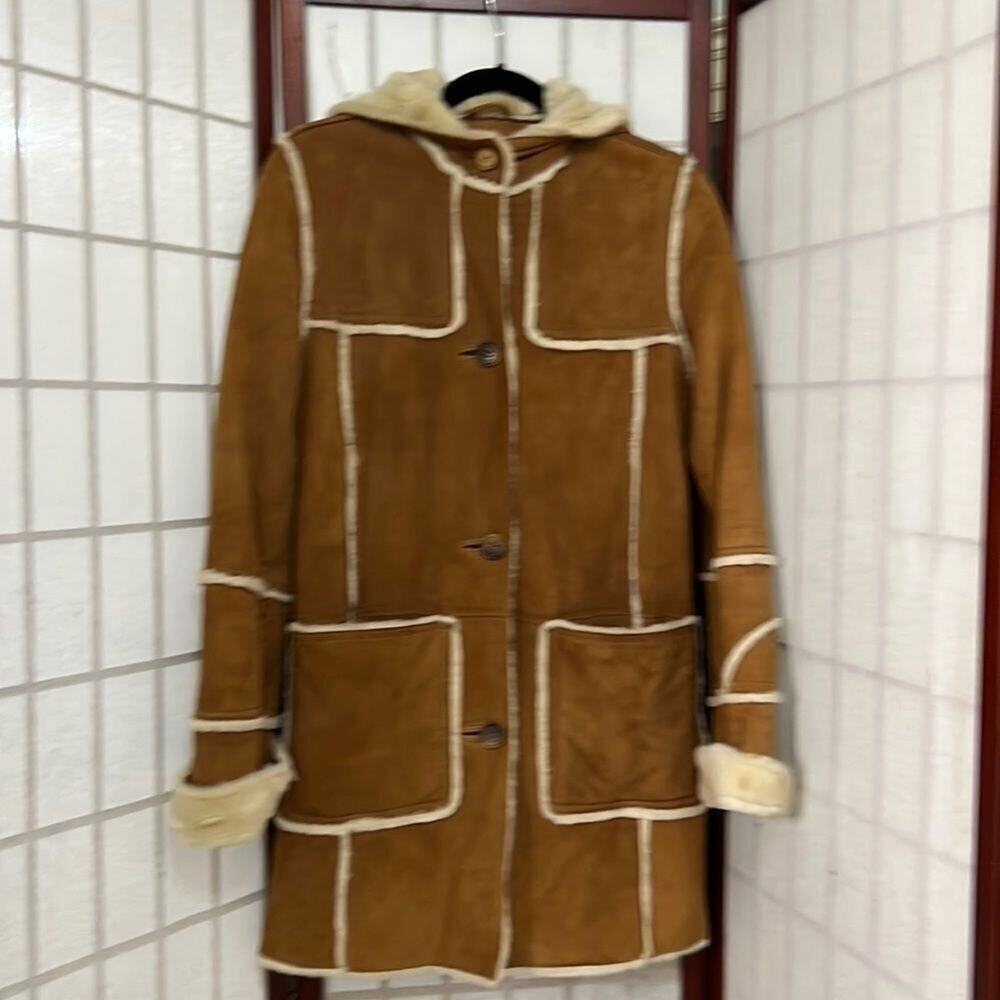 UGG AUSTRALIA LEATHER SHERLING COAT SIZE XS